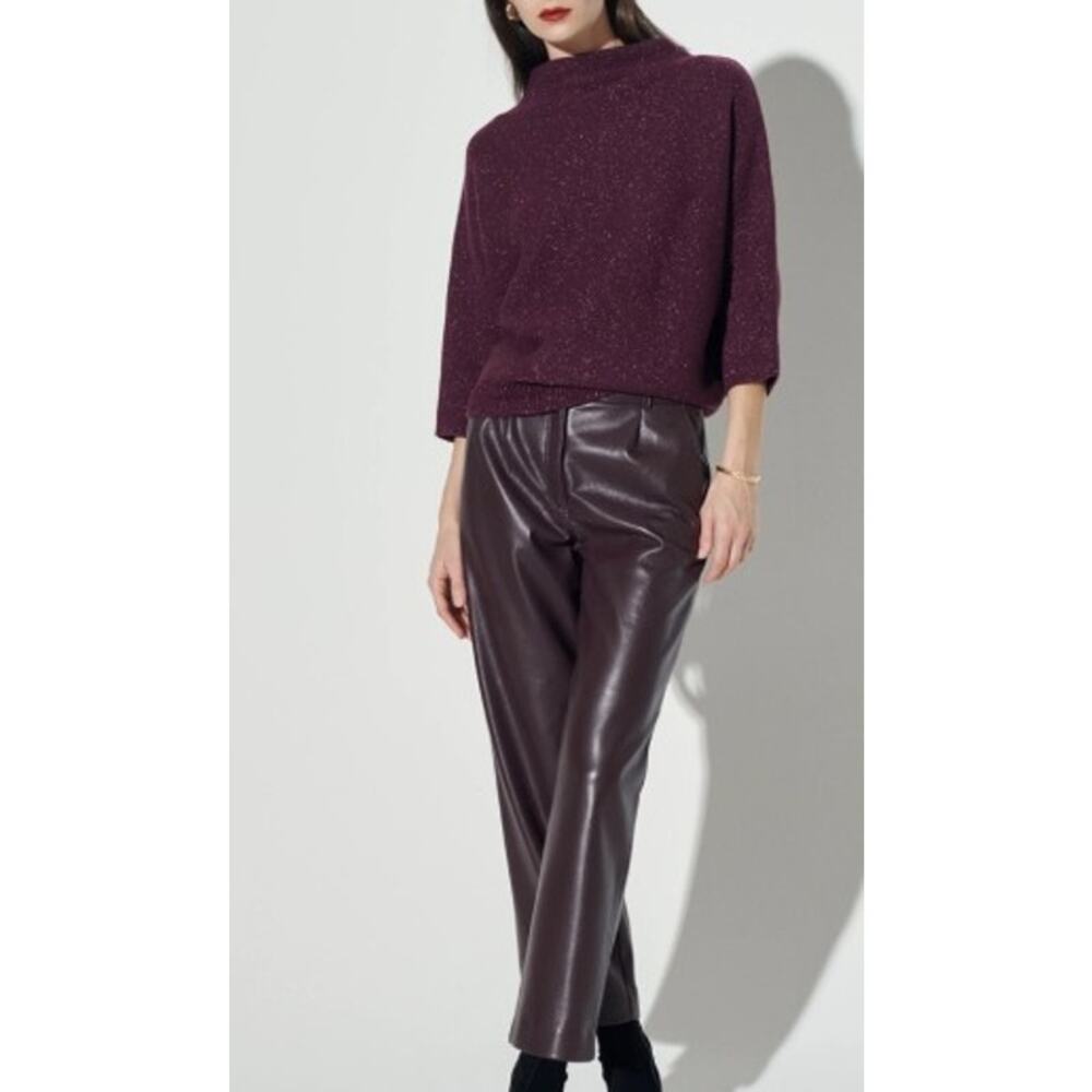 The Reset R Label Vegan Leather Pants in Plum Women’s Sz. S
